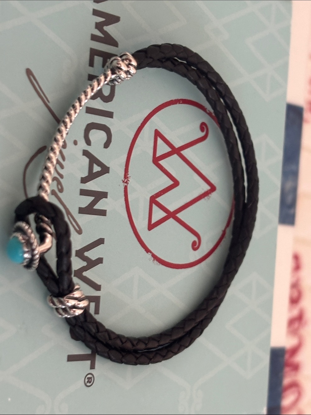 American West 925 Sterling Turquoise Bangle & Leather/Turquoise 925 Bracelet Duo - Picture 8 of 14